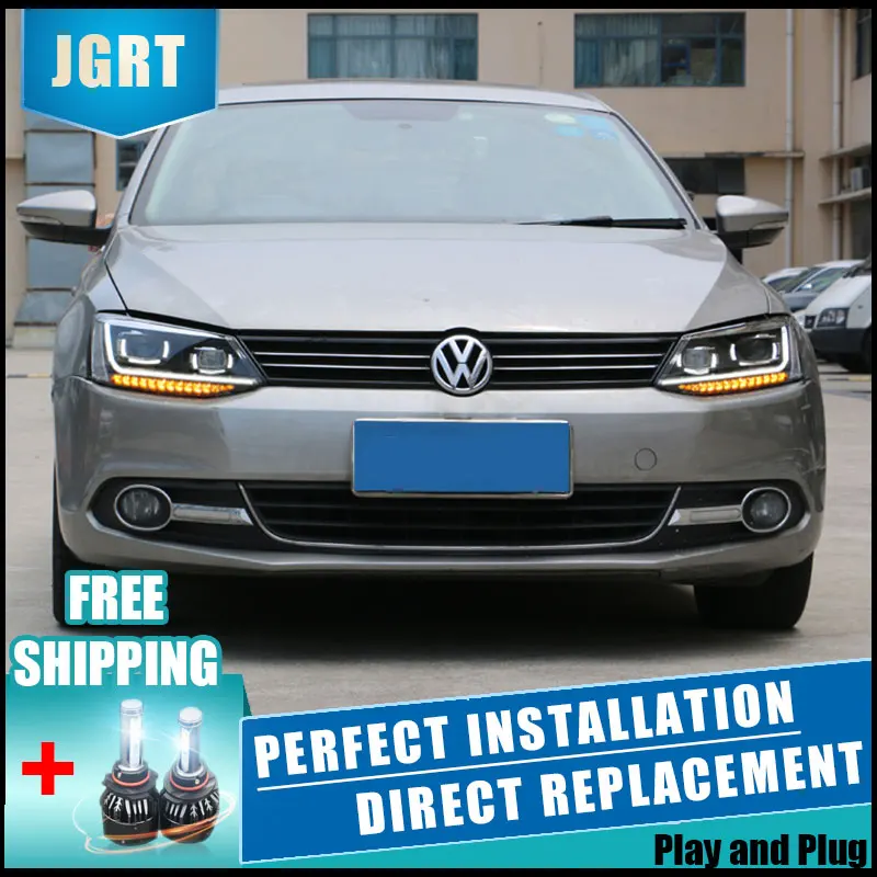 2PCS LED Headlights For Volkswagen jetta 11-18 Car Led Lights Double Xenon Lens Car Accessories Day - 32985664784
