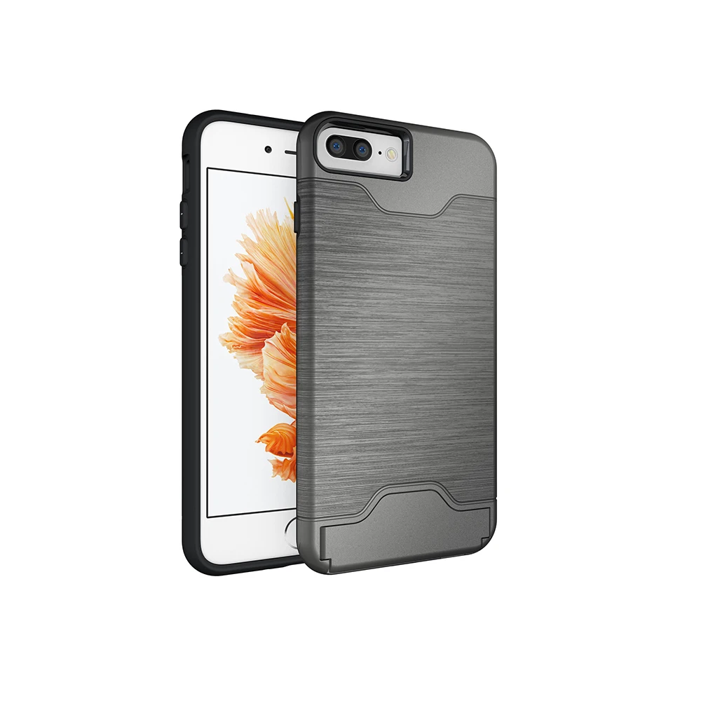 Hard card Case For iphone 7Plus 8 X  Brushed Armor Silicone Rubber Hard Phone Case For Samsung Galaxy S8plus S9 Cover Back Capa (4)