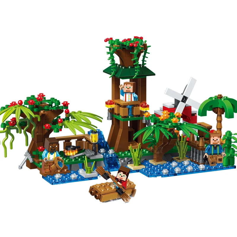 Block building Minecrafte FishVille with 11 mini figures model Ninjago Dragon Blocks Compatible Legoed Bricks toys for Kids