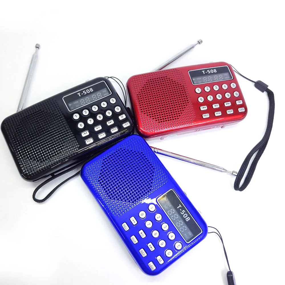 

Portable Internal utility LED Stereo FM Radio Speaker Support USB TF Card MP3 Music Player T508 Mini Magnetic Speaker
