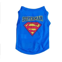 Summer Breathable Dog Clothes Sport Style Vest Supermen T-shirt With Letter Patterned Pet Clothing