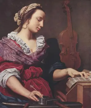 

High quality perfect oil painting 20x24in handpainted on canvas : woman learn musicia
