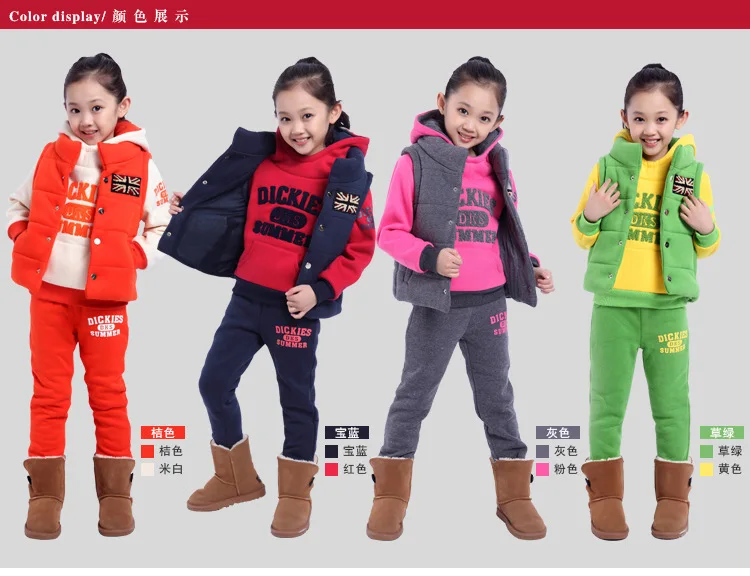 Новая весенняя детская спортивная одежда с хлопковой подкладкой три комплекта комплект одежды для мальчиков и девочек