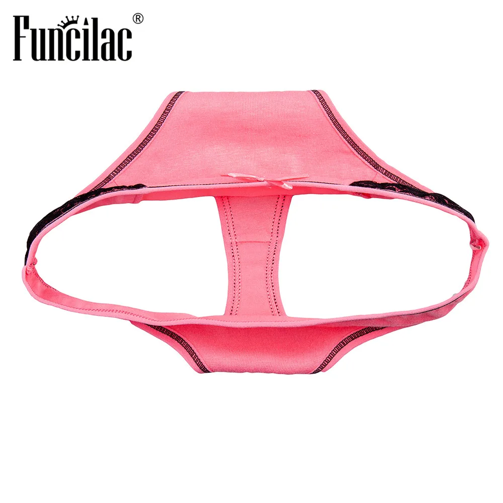 FUNCILAC женские сексуальные g стринги хлопковые женское нижнее белье трусики танга 5