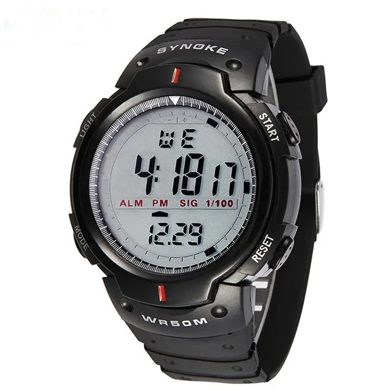 Горячая мода новый для мужчин Спорт Высокое качество водонепроницаемая пластиковая ABS цифровой аналоговый кварцевые часы интимные