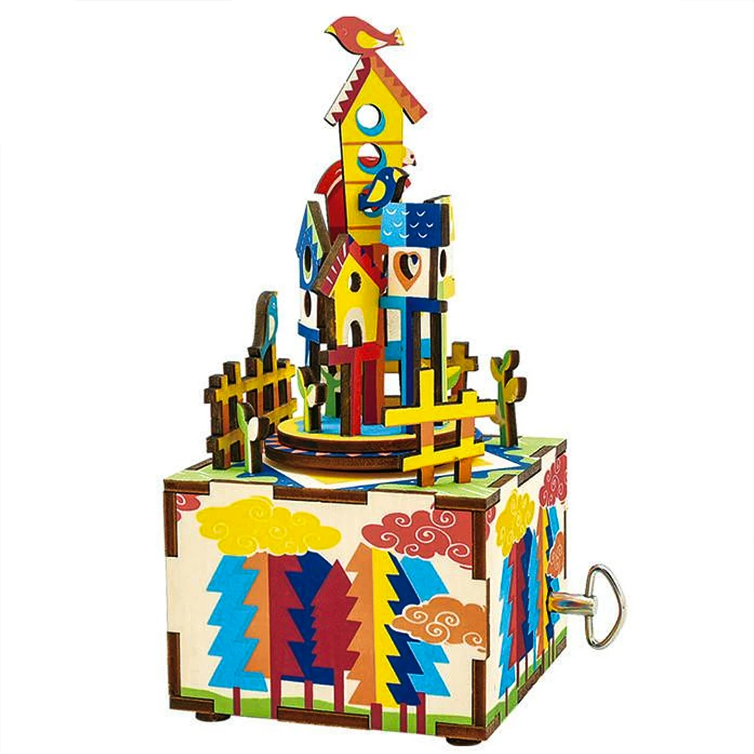 

Castle in the Sky Theme Shape 3D Puzzle Building Blocks DIY Music Box Stem Learning Toys For Kids for Home Decoraction Sets