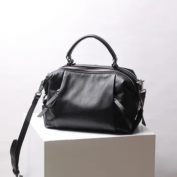 

ALAVCHNV Original Design New Ms. First layer Leather Pillow Shoulder Bag Retro Style Genuine Leather Messenger Bag 9302