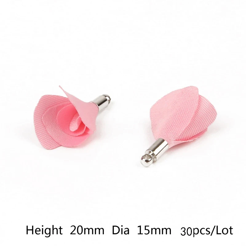 15 мм большой выбор Цветы кисточки кулон для мобильного телефона брелок серьги ожерелье орнамент DIY ювелирных изделий делая - Цвет: Pink 30pcs