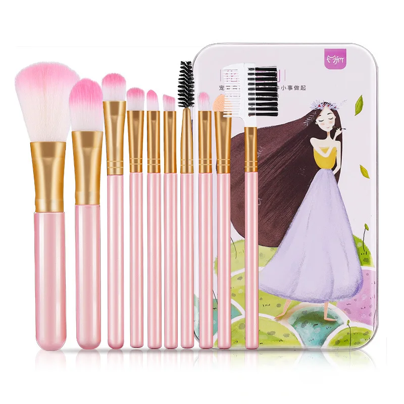 

10 Pcs Women Makeup Brush Set Professional Face Eye Shadow Eyeliner Foundation Blush Soft Makeup Brush Suit SA-95