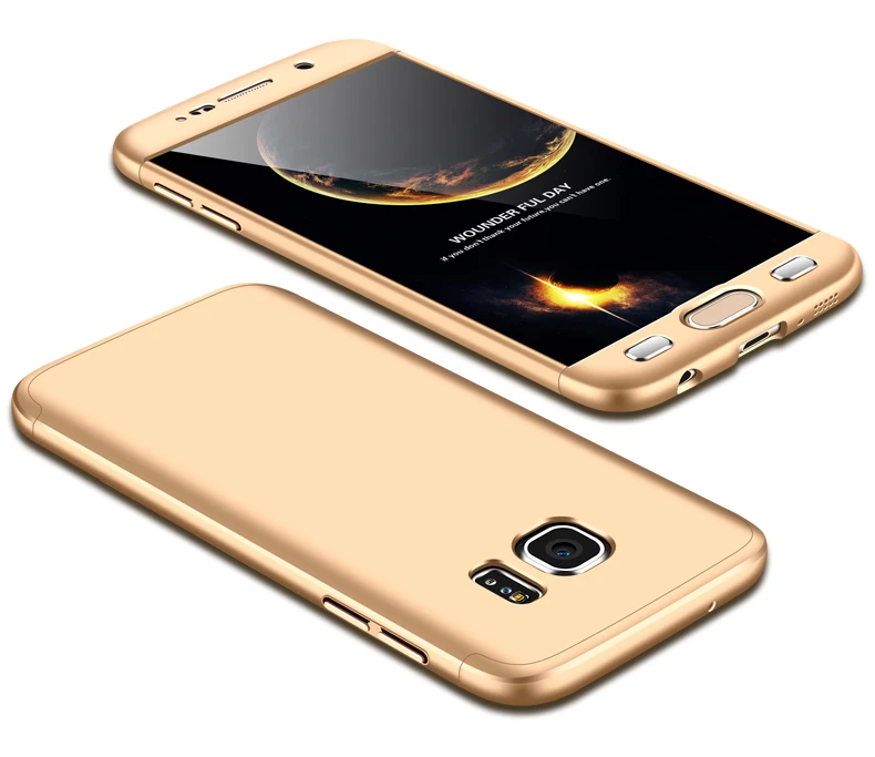2 Для samsung S7 чехол S7 EDGE многоцветный чехол 360 полная защита корпуса Жесткий PC Черный capas для galaxy s7 S 7 задняя крышка - Цвет: 2