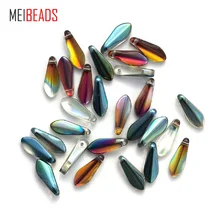 MEIBEADS, 20 шт./лот, 6*16 мм, разноцветные Кристальные многогранные листья, бусины для аксессуаров, браслетов, сделай сам, для изготовления ювелирных изделий EY6063