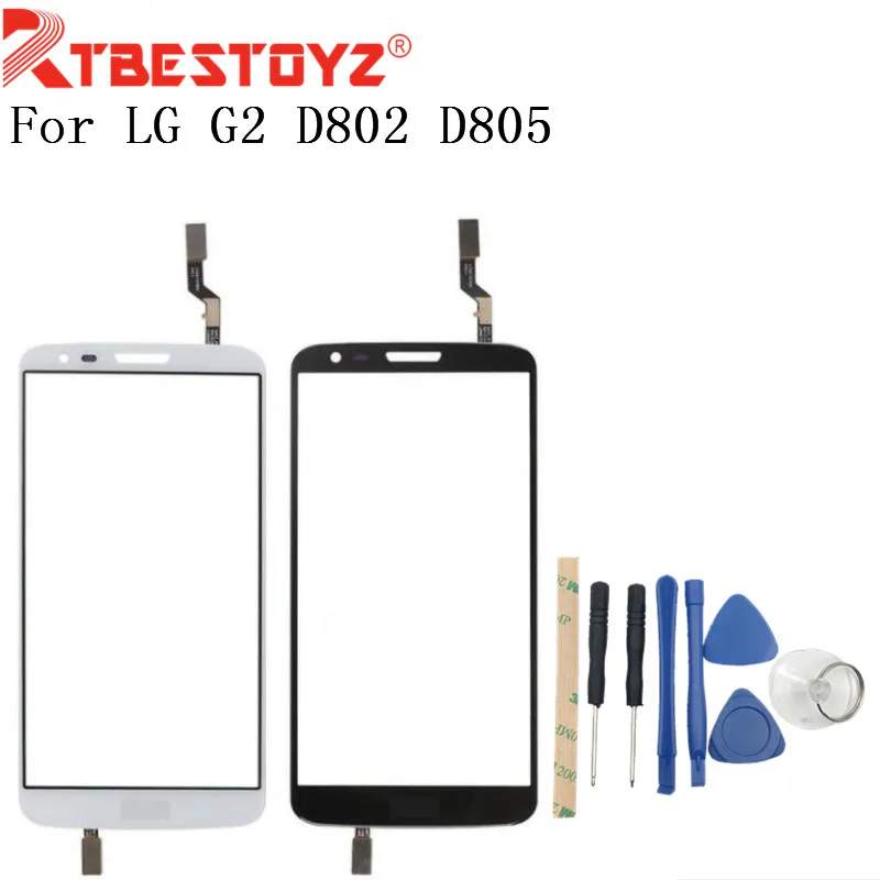 

RTBESTOYZ High Quality 5.2" For LG G2 D802 D805 and G2 D800 D801 D803 Touch Screen Digitizer Sensor Outer Glass Lens Panel+Track