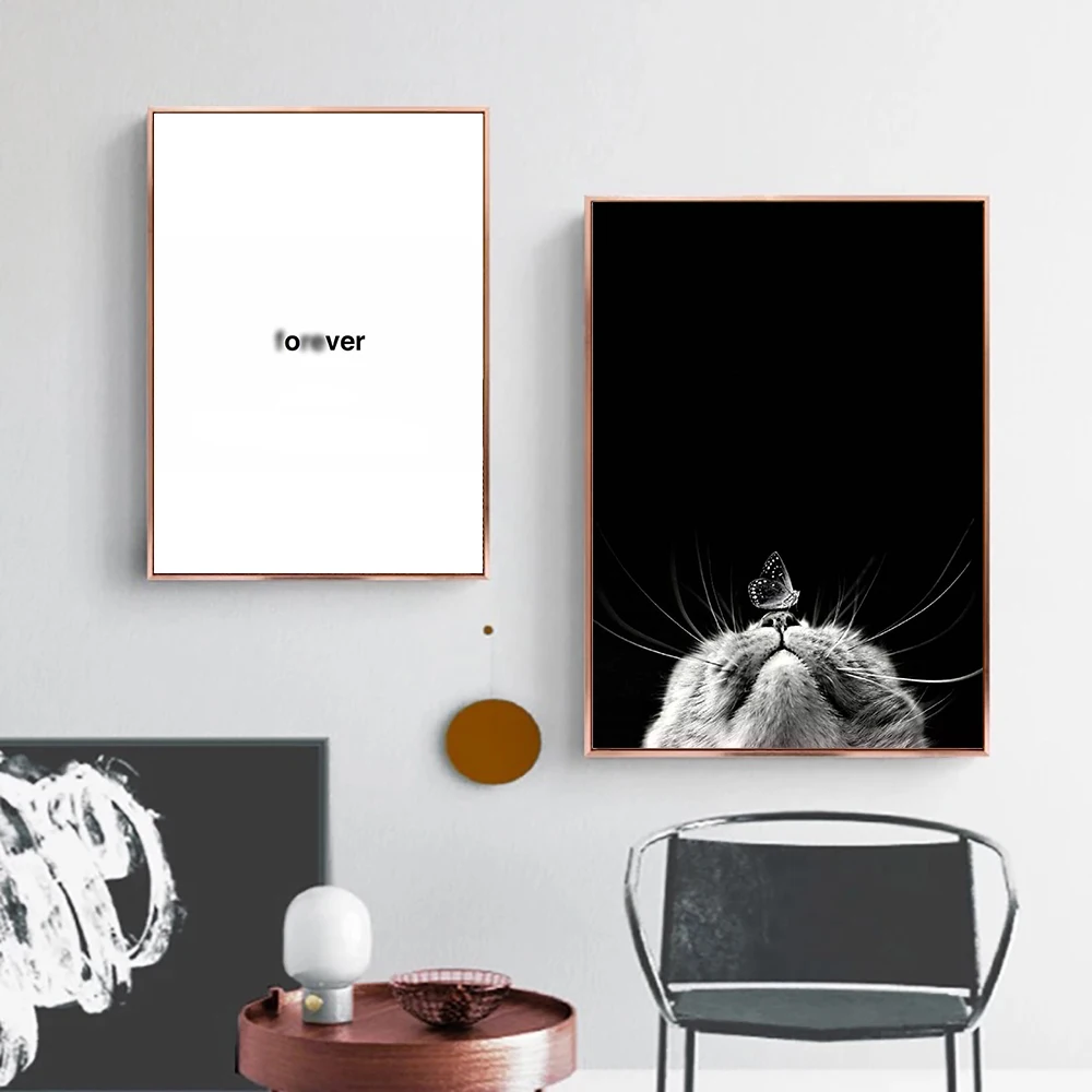 

Black And White Posters And Prints Nordic Minimalist Painting Quotes Wall Canvas Cat Picture Wall Art Quotes Pictures Unframed