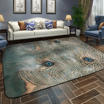 

WINLIFE European Style Peacock Feather Carpets Colorful Geometric Pattern Rugs Large Area Mats For Parlor/Hotel/Hall Soft Carpet