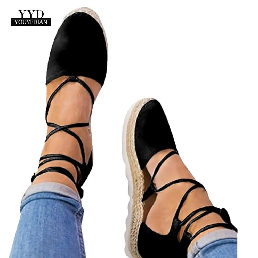 

YOUYEDIAN women flat rome style solid sandalia women heels black ladies sandals plus size gladiator sandals chaussures femm#w40