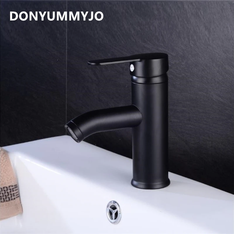 Donyummyjo 1 قطعة الوزراء الحمام بالباطل حوض صنبور وحيد مقبض الحمام الساخنة والباردة صنبور تركيب سطح الصنبور