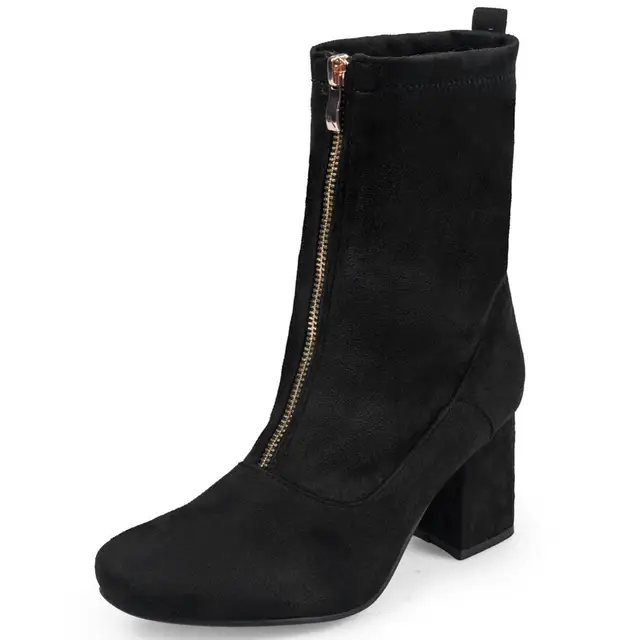 Winter Women Ankle Boots Fashion High Heel Wedge Suede Boots Autumn