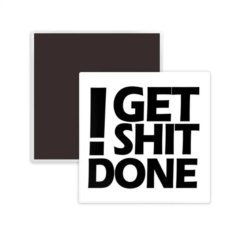 

DIYthinker Get Shit Done Quote Square Ceramics Fridge Magnet 2pcs