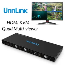 Unnlink HDMI USB KVM Quad multi-зритель FHD1080P @ 60 Гц 4×1 HDMI бесшовные коммутатор 1 клавиатура Мышь Управление 4 ноутбук хост