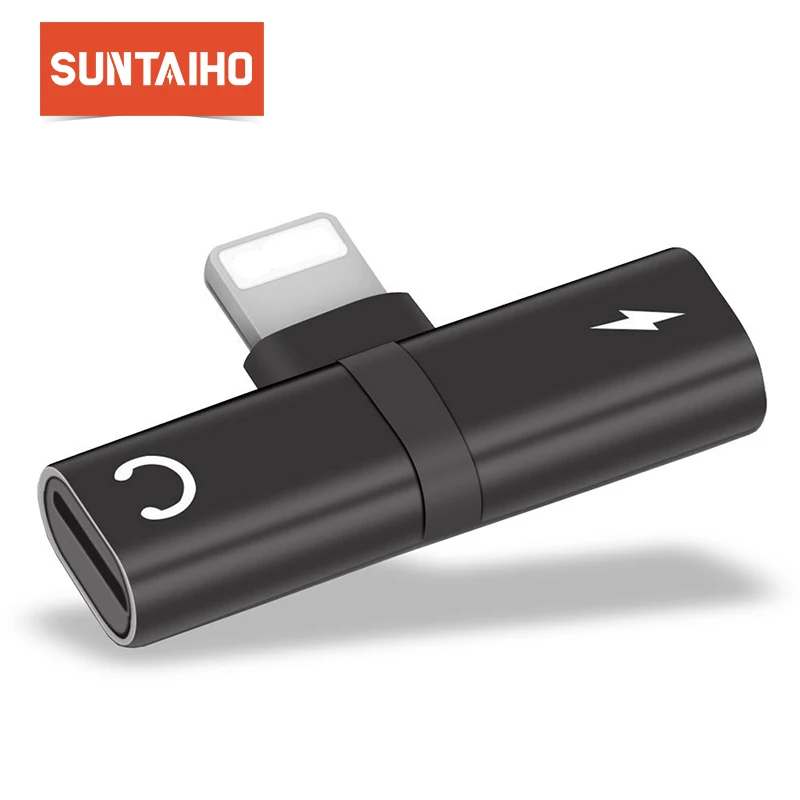 

Suntaiho Charger/Audio 2 in 1 Adapter For iPhone X 7 8 Plus Charger Adapter For Lighting Cable For Lighting Jack Earphone Cable