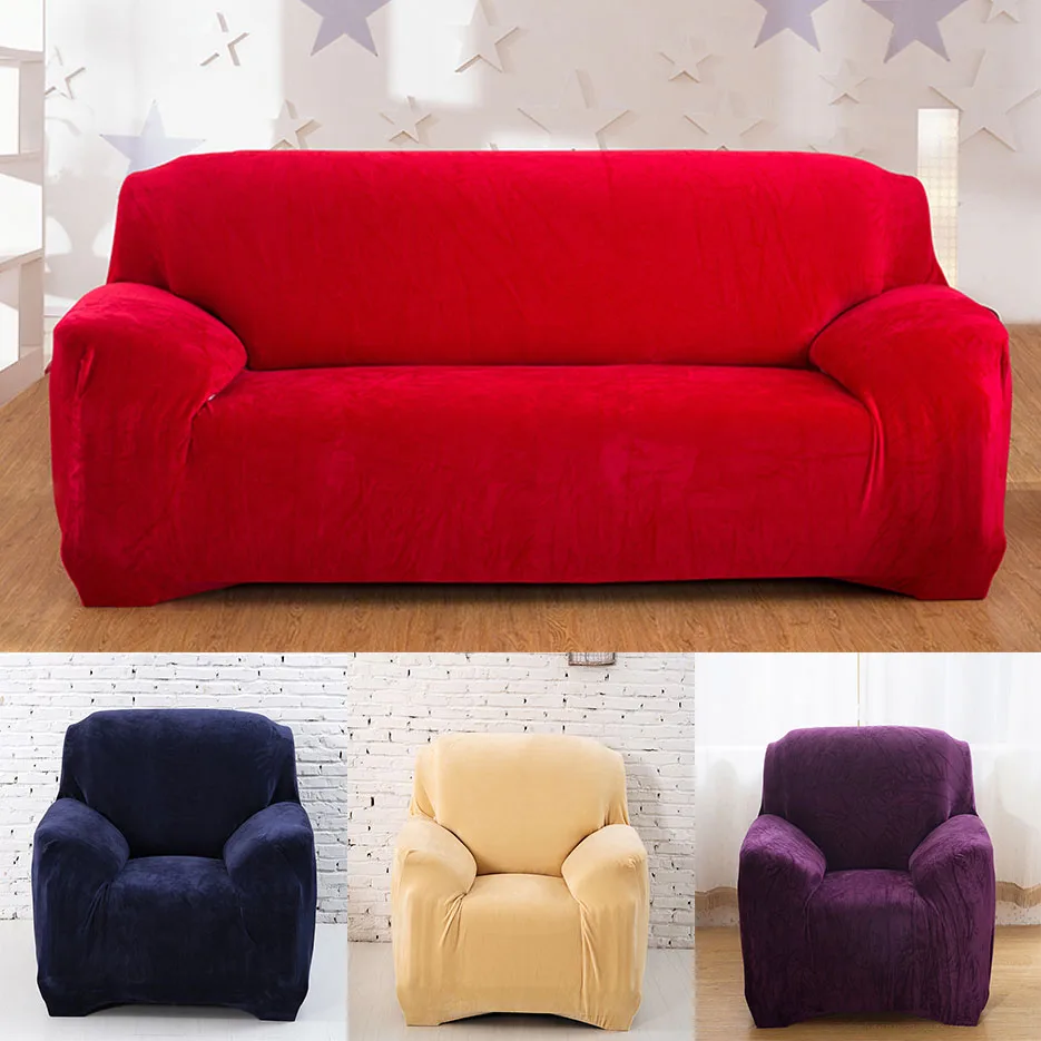 Buy Seat Plush Sofa Cover Thick Fabric Slip Resistant