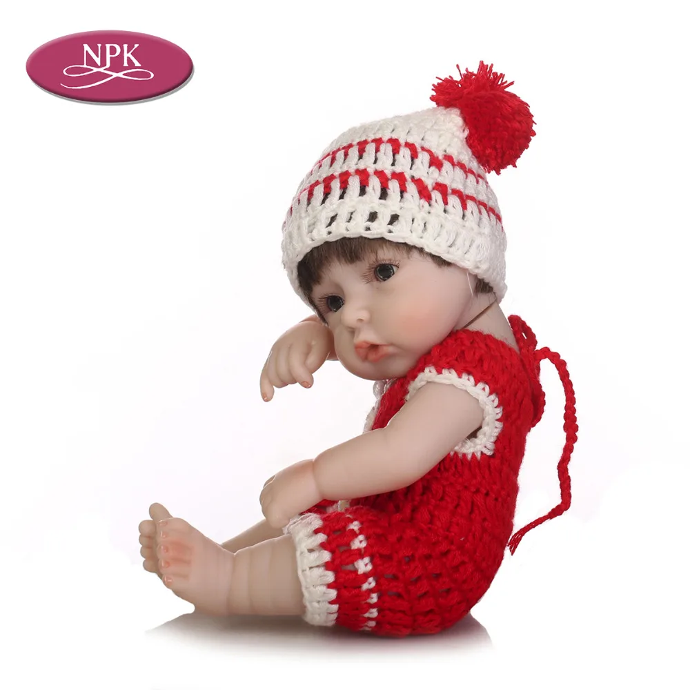NPK 27CM MINI Baby Reborn Girl Doll Full SIlicone Vinyl Body Bathe Toys For Newborn Babies Toddler Child Best Gift 2018 Newest (4)