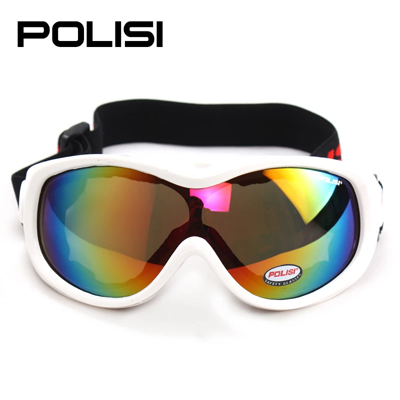 POLISI, зимние очки для сноуборда, для мужчин и женщин, противотуманные линзы, UV400, лыжные очки, для улицы, снегоходы, скейт, очки, 8 цветов - Цвет: Белый