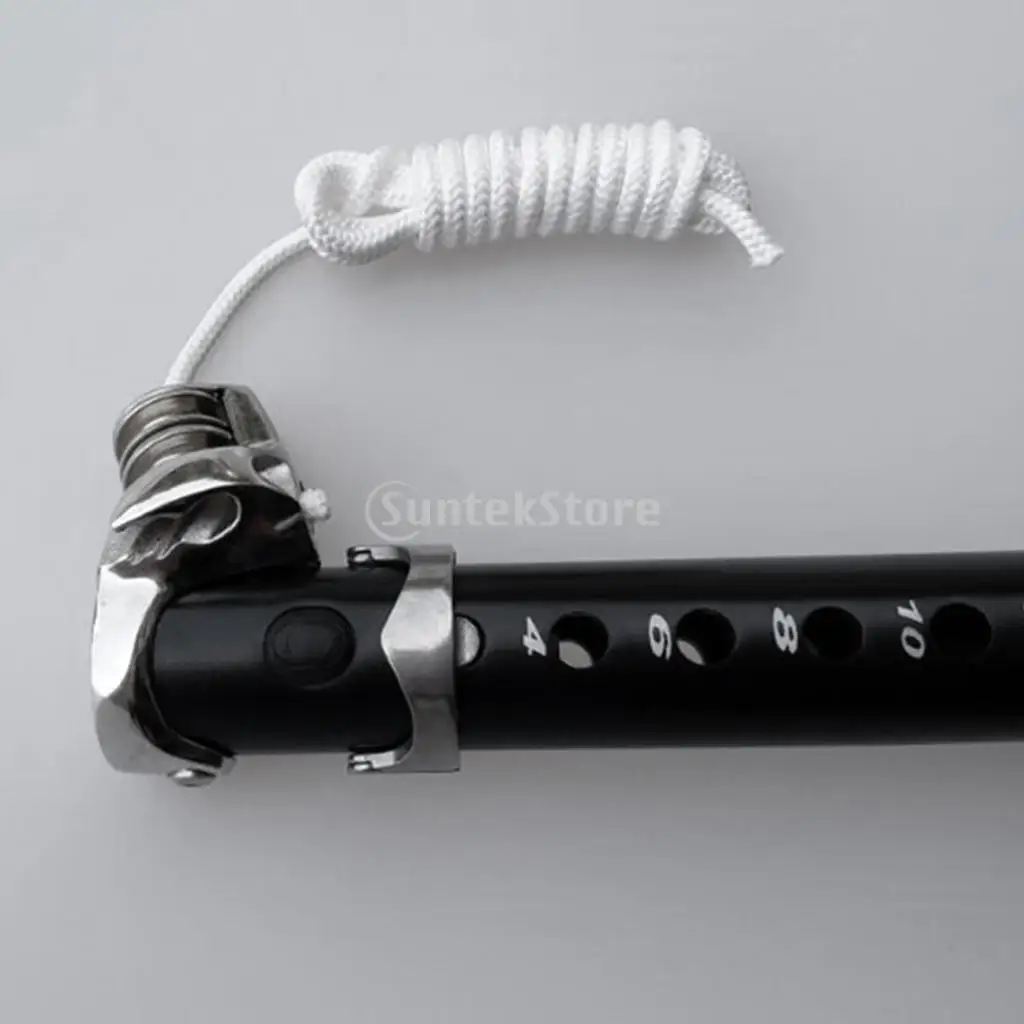 Windsurfing Windsurf Aluminum Extension Quick Release Skinny Mast Extension with Sliding Collar & Rope Adjustable 34cm Black