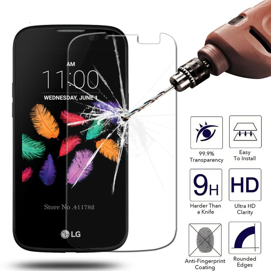 

2Pcs 0.3mm 9H Premium Tempered Glass For LG K3 LTE K 3 K100 K100DS LS450 4.5 inch Screen Protector Toughened protective film