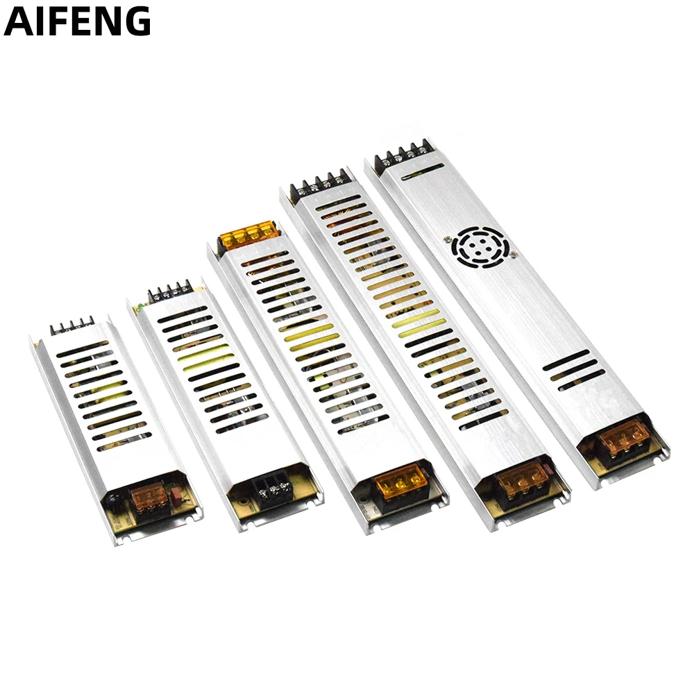 AIFENG Источник питания переменного тока 175-265 в постоянный ток 12 в 24 в 60 Вт 100 Вт 150 Вт 200 Вт 300 Вт трансформатор освещения светодиодные полосы переключатель драйвер адаптера питания