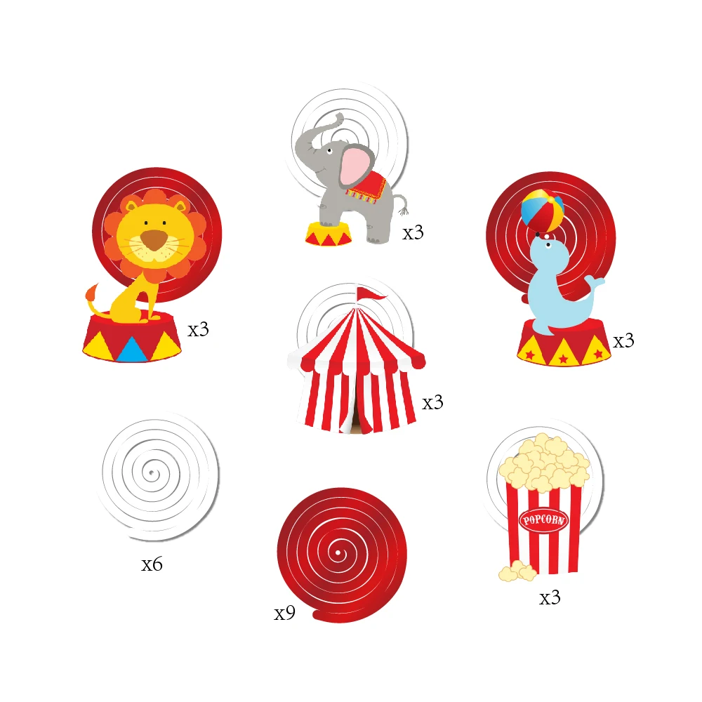 Мультфильм животных ПВХ спиральный подвесной Вихрь карнавал цирк вечерние украшения для детей день рождения