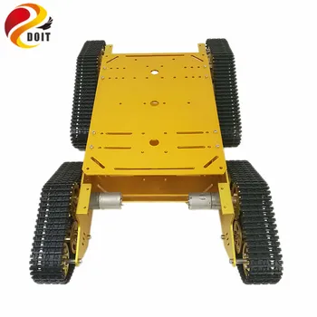 

4WD Robot Tracked Tank Car Chassis TD900 with Aluminum Alloy Chassis/Frame Robotic Arm Interface Holes DIY RC Toy