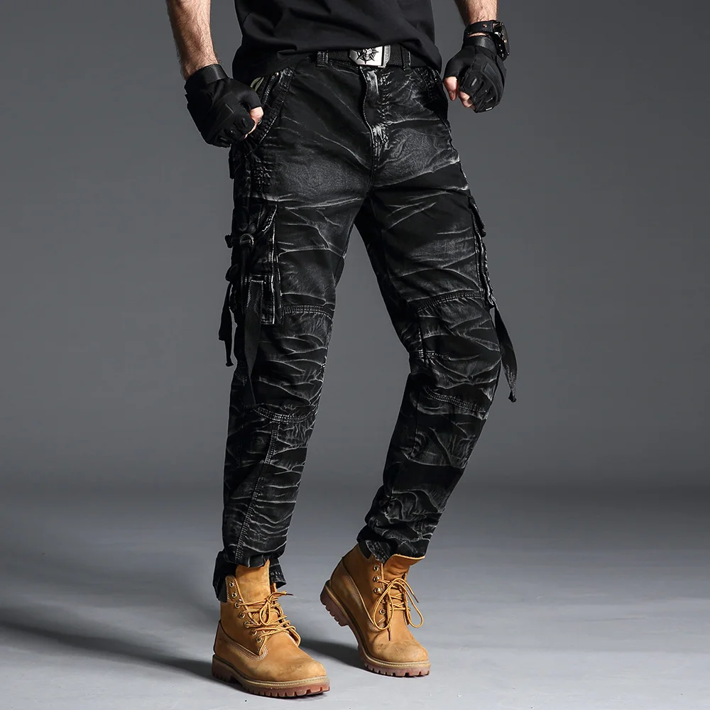 Online Mode männer Hosen Frühjahr Baumwolle Camouflage Military Hosen Männer Gerade Kampf Casual Taktische Overalls Beiläufige Männliche Hosen