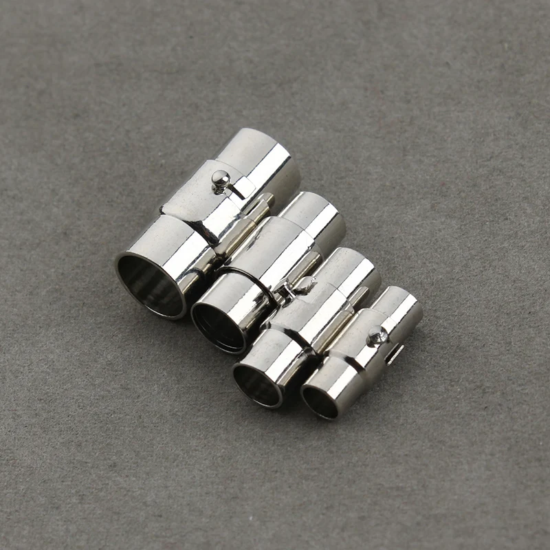 

10pcs/lot fitting 4mm leather cord rhodium copper magnetic clasp for DIY jewelry F809