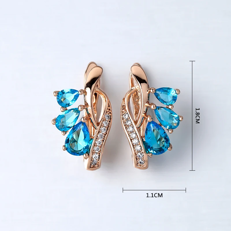 

Rose Gold Crystal Stud Earrings Party Blue Red Pink Stone Girl Earring Shaped Party Jewelry Minimalist Zircon Earrings Women