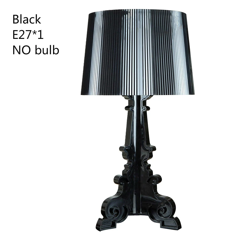 Прозрачный прикроватный светодиодный светильник для спальни, тумбочка, лампа для гостиной, США, ЕС, штепсельная вилка, E27, прозрачная акриловая Настольная лампа с высоким акцентом - Цвет абажура: Black no bulb