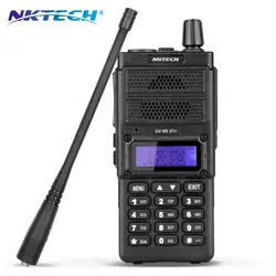 Baofeng портативной Рации УФ-6R NKTECH V1 + 8 Вт VS BF-A55plus Двойной Дисплей Радио VHF136 ~ 174 МГц UHF400 ~ 520 МГц + МИКРОФОН + Кабель