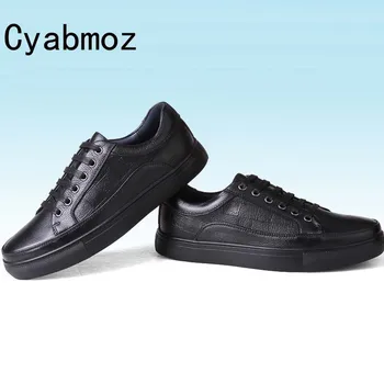 

2017 High Quality Men's Genuine Leather Shoes Casual Fashion Men Flats Shoes Male Big Size 45 46 47 Driving Travel Lace-up Shoes