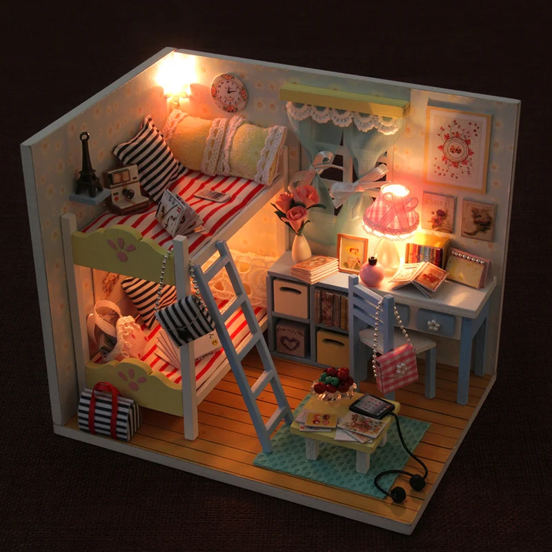 AIBOULLY Small DIY Dollhouse 3D Wooden Mini Doll House Lifelike Handmade Miniature Dollhouses Kit Toys for Children Gifts h032 AIBOULLY Small DIY Dollhouse 3D Wooden Mini Doll House Lifelike Handmade Miniature Dollhouses Kit Toys for Children Gifts h032