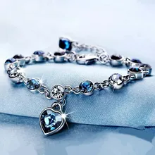 Bracelet en argent Sterling 925 et saphir pur pour femmes, bijoux en argent 925