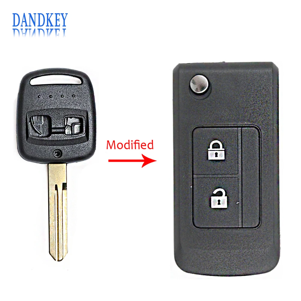 Dandkey измененный Складной флип-пульт дистанционного управления для автомобиля 2 кнопки брелок для ключей для Subaru Legacy Outback 2000-2003 чехол для ключа без ключа
