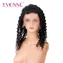 YVONNE Brazilian Deep Wave Virgin Hair Full Lace Human Hair Wig Natural Color Free Shipping