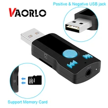 VAORLO bluetooth-приемник USB адаптер с микрофоном AUX 3,5 мм приемники Bluetooth HandsFree автомобильный комплект адаптер для чтения карт памяти