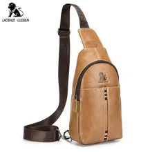 LAOSHIZI LUOSEN/мужская сумка на плечо из натуральной кожи в стиле ретро из воловьей кожи, мужские сумки через плечо, пакет для путешествий, мужские сумки