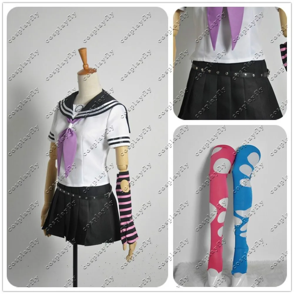 Danganronpa Dangan Ronpa Ibuki Mioda маскарадный костюм женские матросские Костюмы пара чулок с