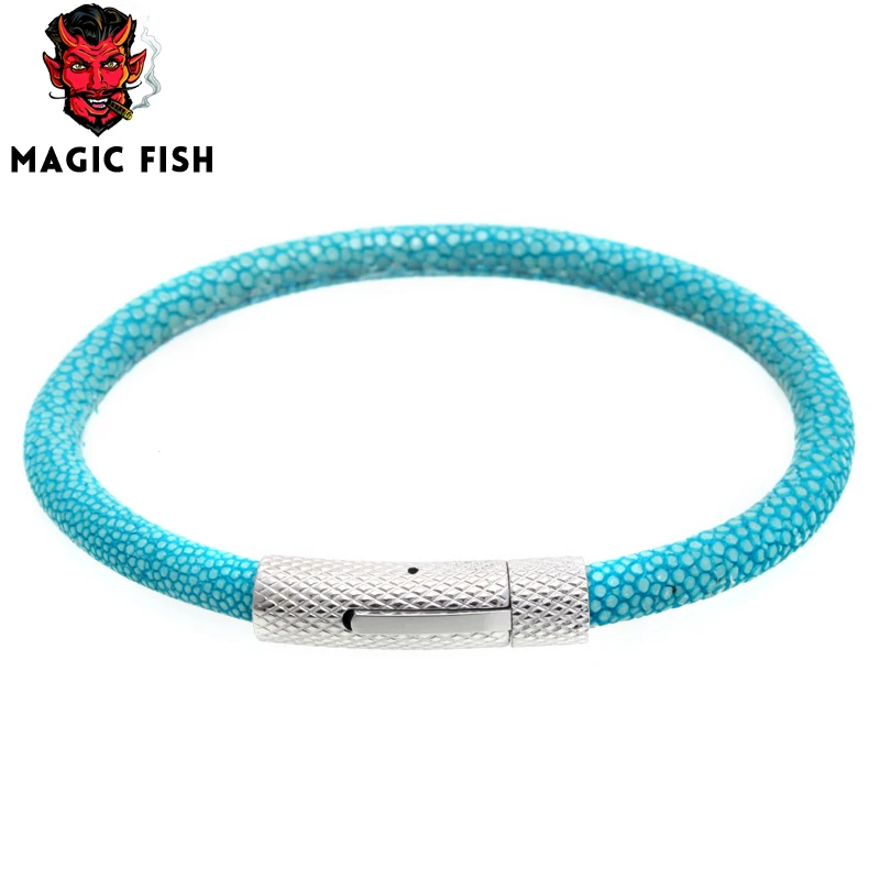 Мужской кожаный браслет Magic Fish из нержавеющей стали с подвесками и браслеты