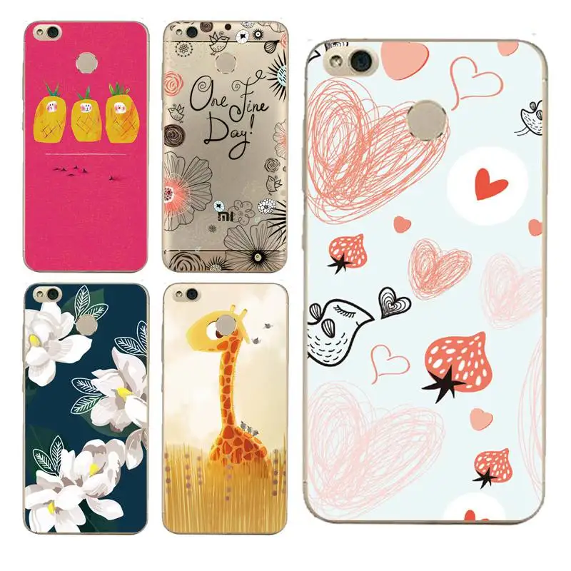 

Cute Simple Luxury hand flower deer Soft Clear TPU Phone Case For xiaomi redmi 4x 4a note5a note4x 5s 5s mi6 note3 Free Shipping
