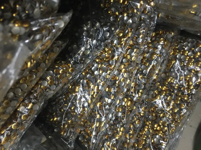 14400 шт/100 гр 3 мм Золотое круглое плоское железо на горячей фиксации nailheads Hotfix 3D