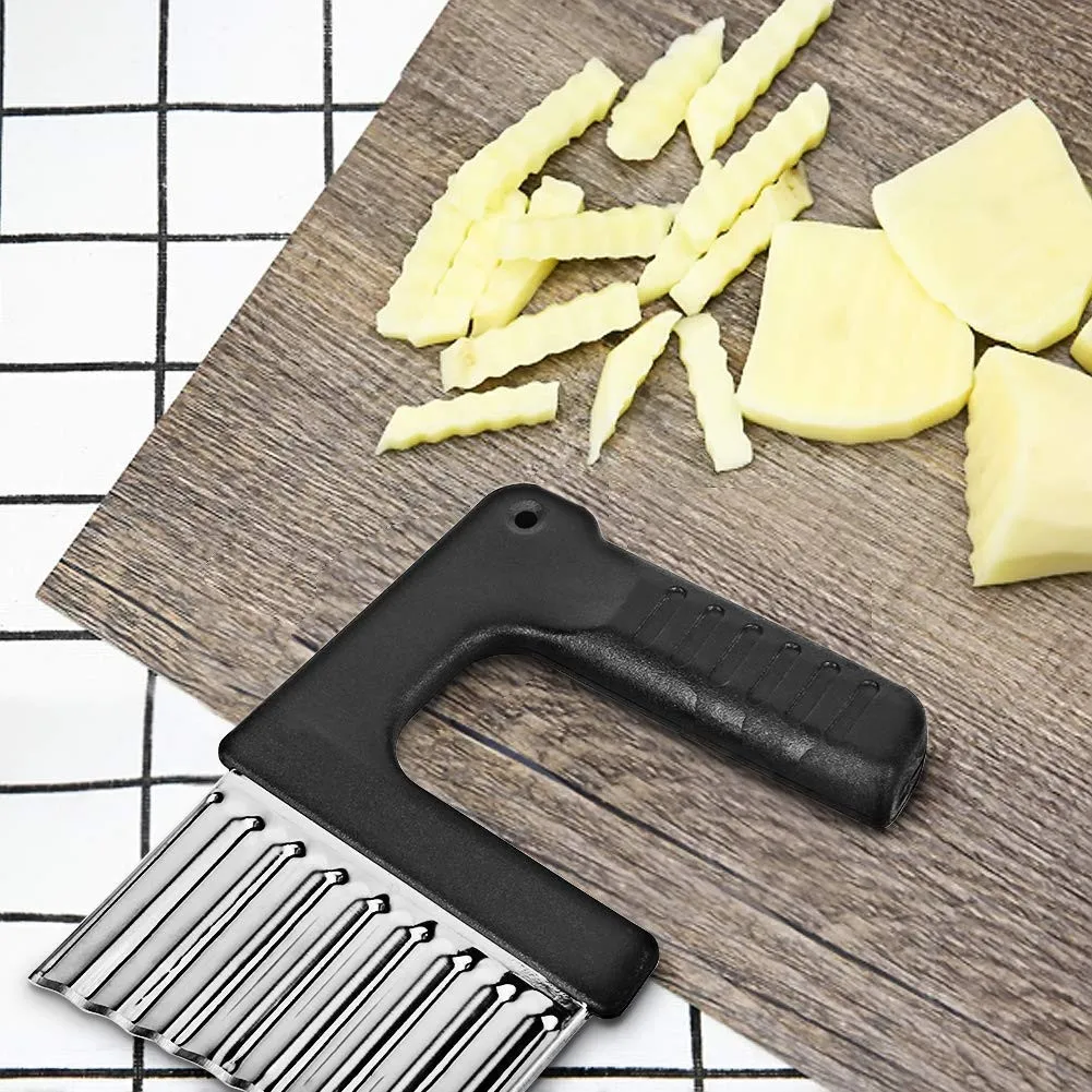 

Crinkle Wavy Chopper Potato French Fry Vegetable Fruit Cutter Slicer Salad Maker Stainless Steel Kitchen Gadgets Cooking Tools