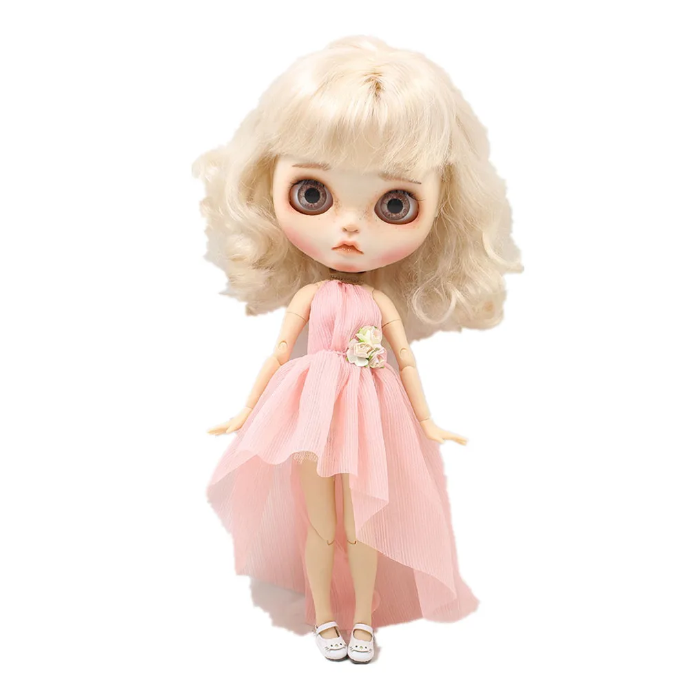 Blyth кукольная одежда костюм на подтяжках розовое платье юбка тартан подходит для icy Azone licca joint body dolls